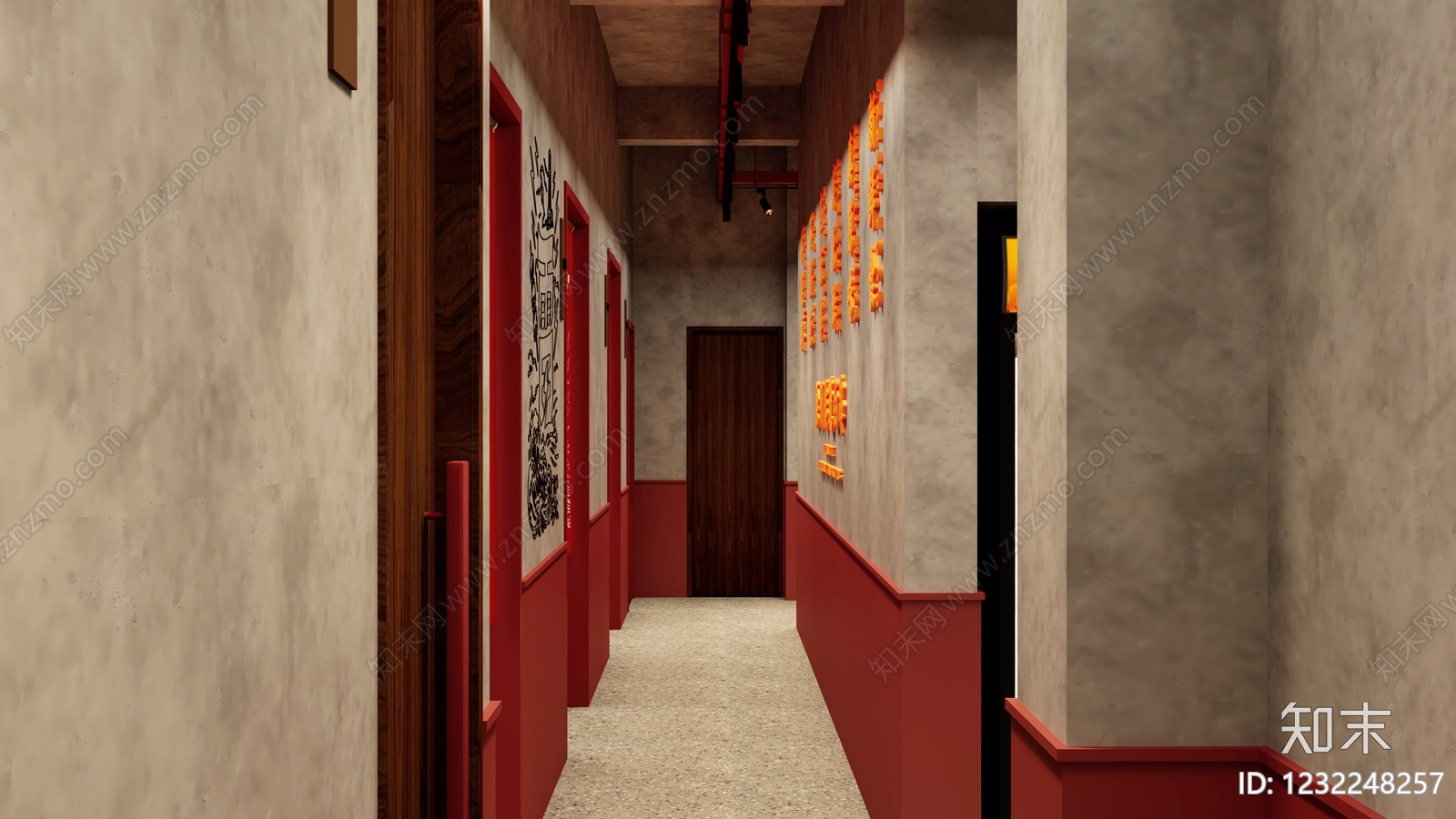 复古工业风烧烤店3D模型下载【ID:1232248257】