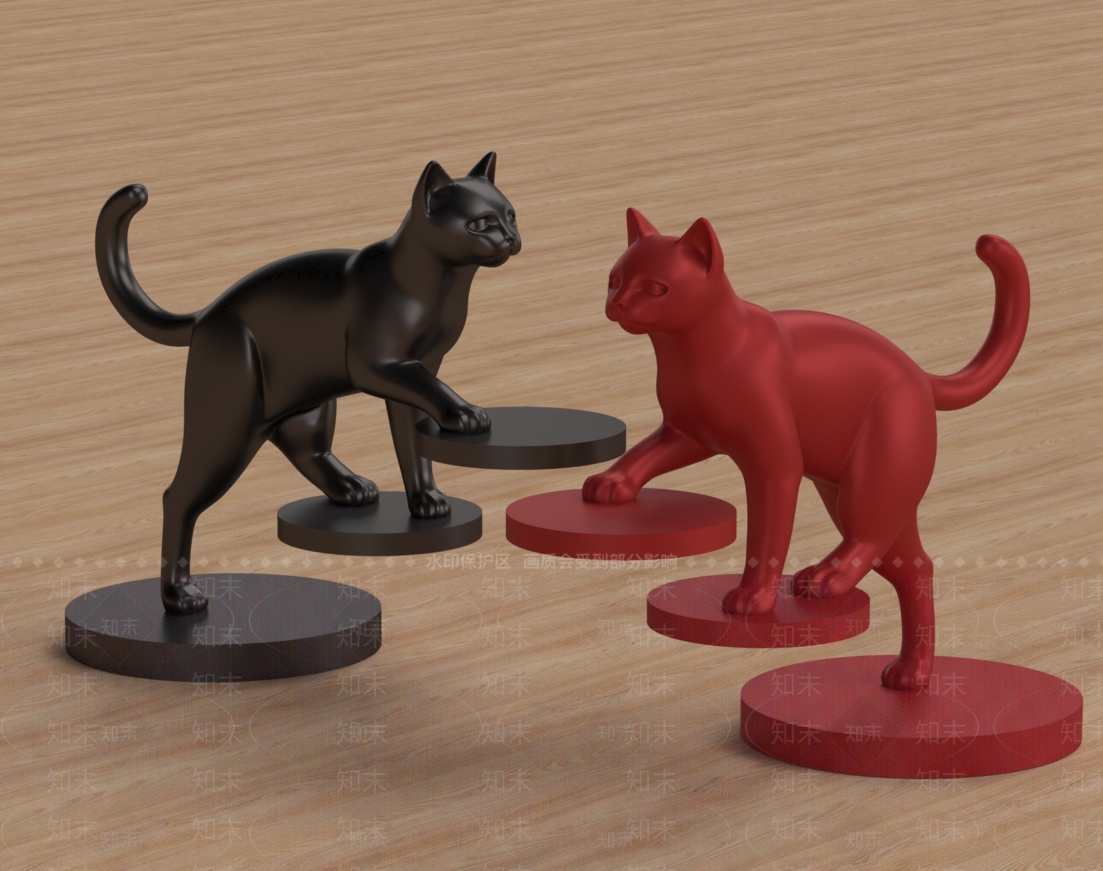 现代雕塑摆件3D模型下载【ID:1232248381】