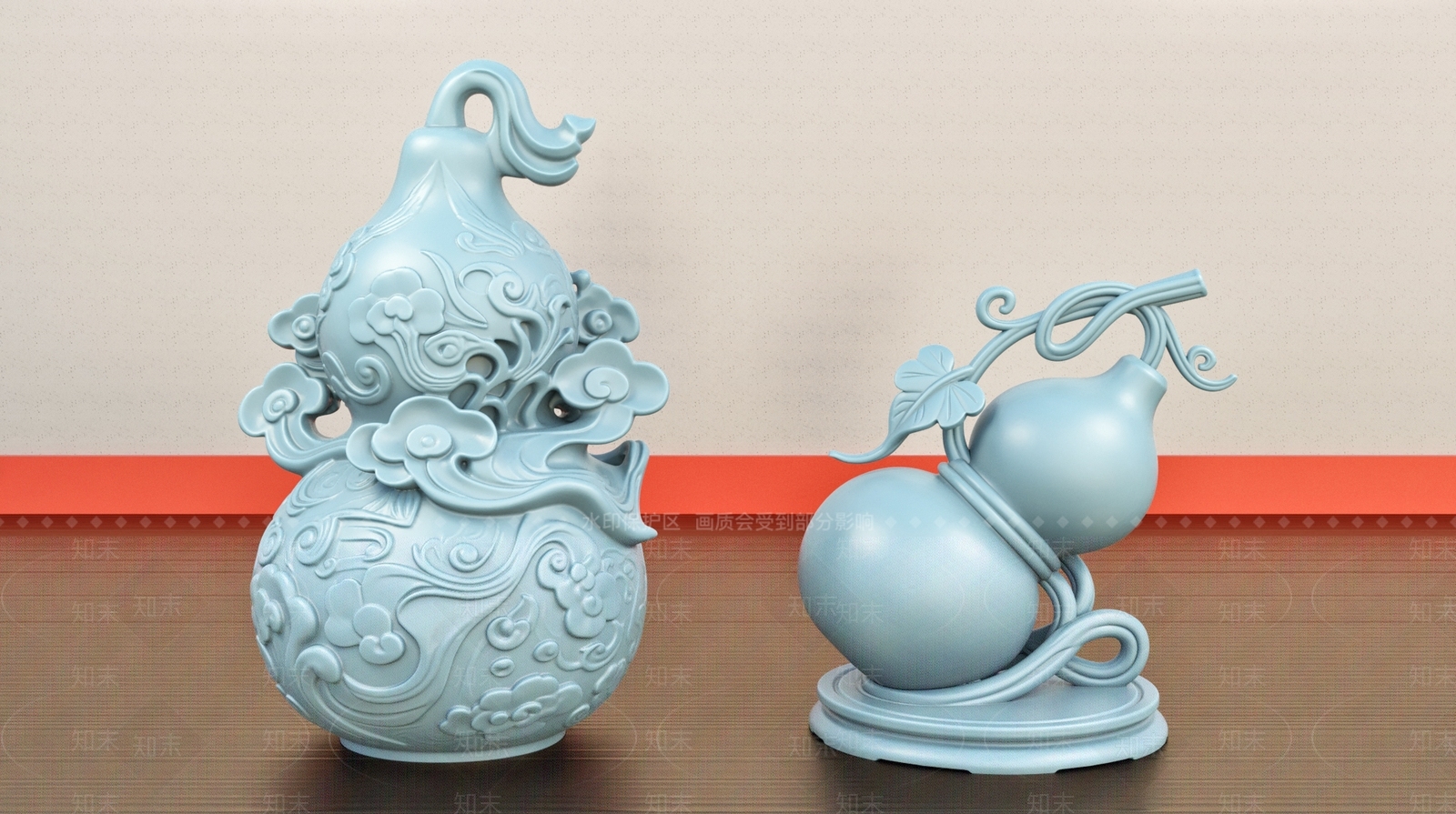 中式雕塑摆件3D模型下载【ID:1232248824】