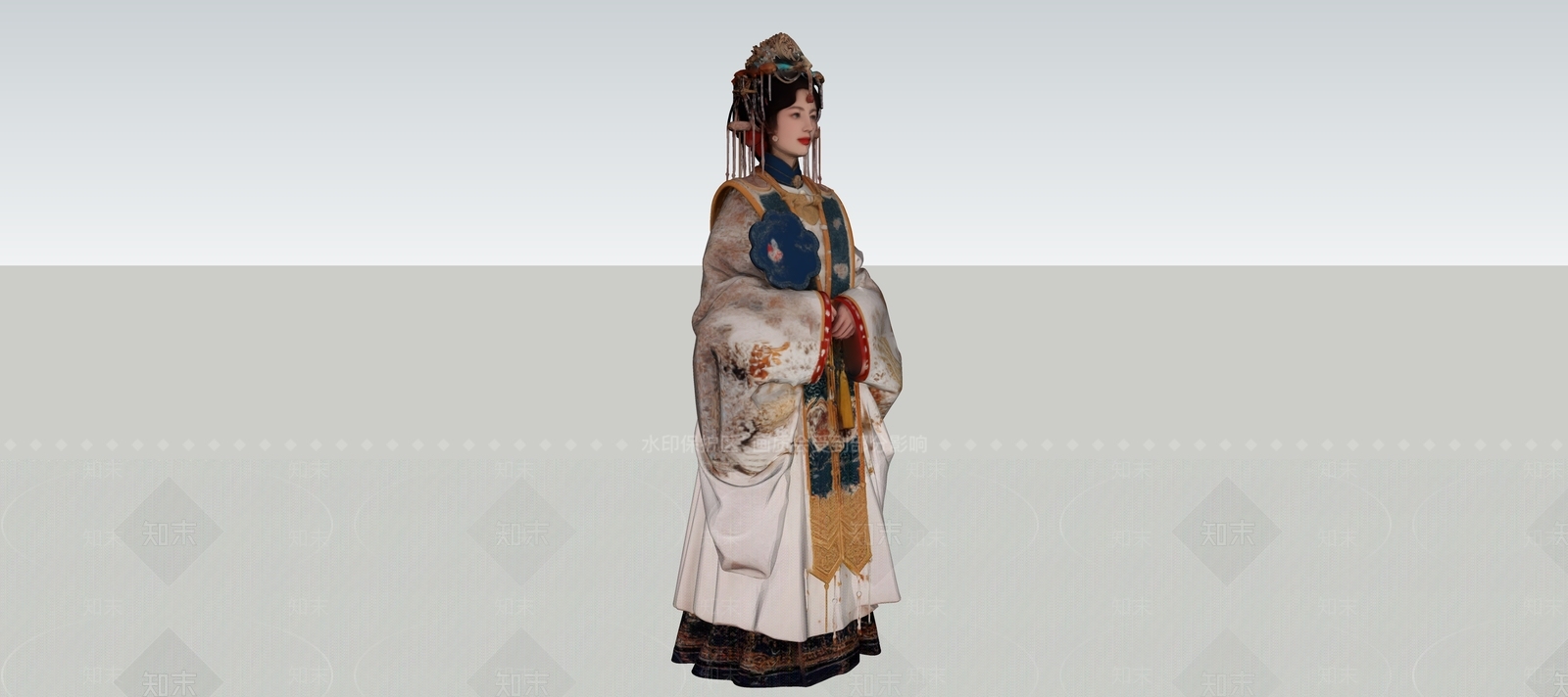 中式虚拟人物SU模型下载【ID:1232249433】