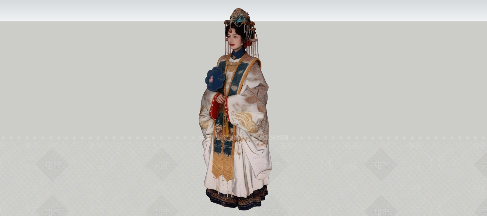 中式虚拟人物SU模型下载【ID:1232249433】