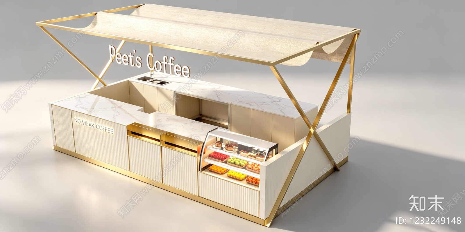 轻奢食品展台3D模型下载【ID:1232249148】