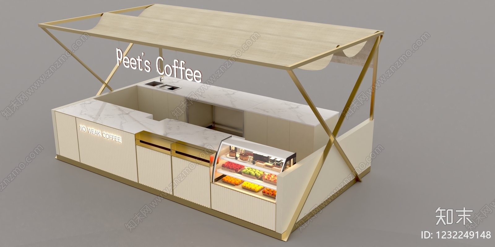 轻奢食品展台3D模型下载【ID:1232249148】