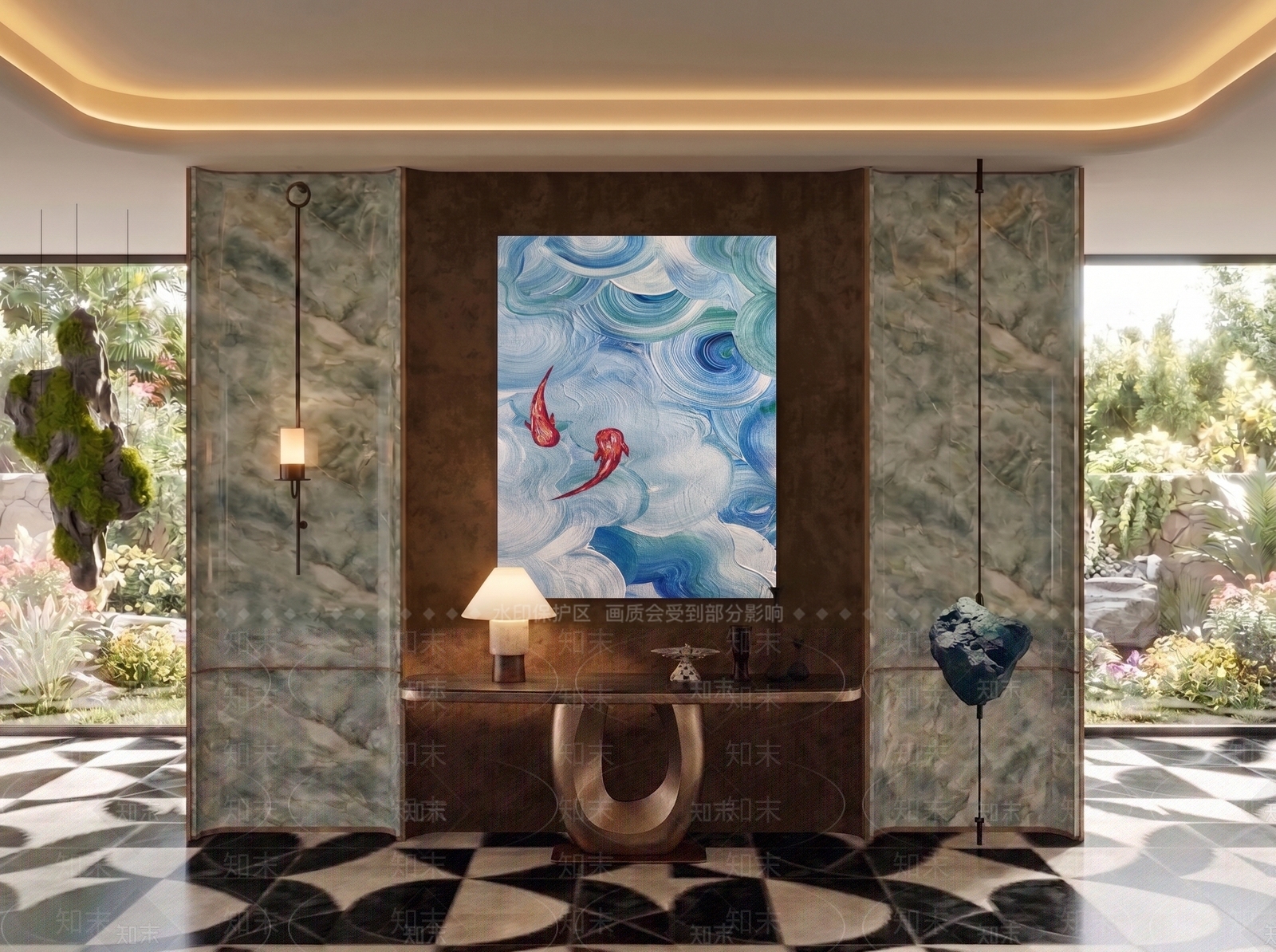 新中式玄关3D模型下载【ID:1232251139】