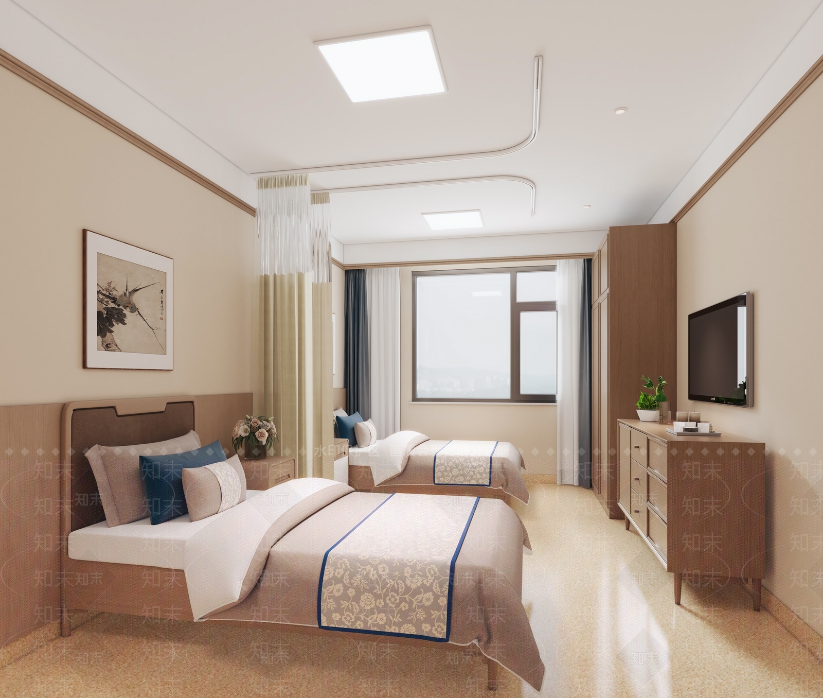 新中式养老院3D模型下载【ID:1232251651】