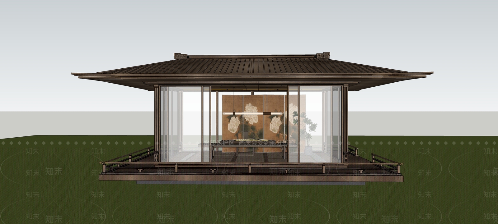 新中式亭子SU模型下载【ID:1232253226】