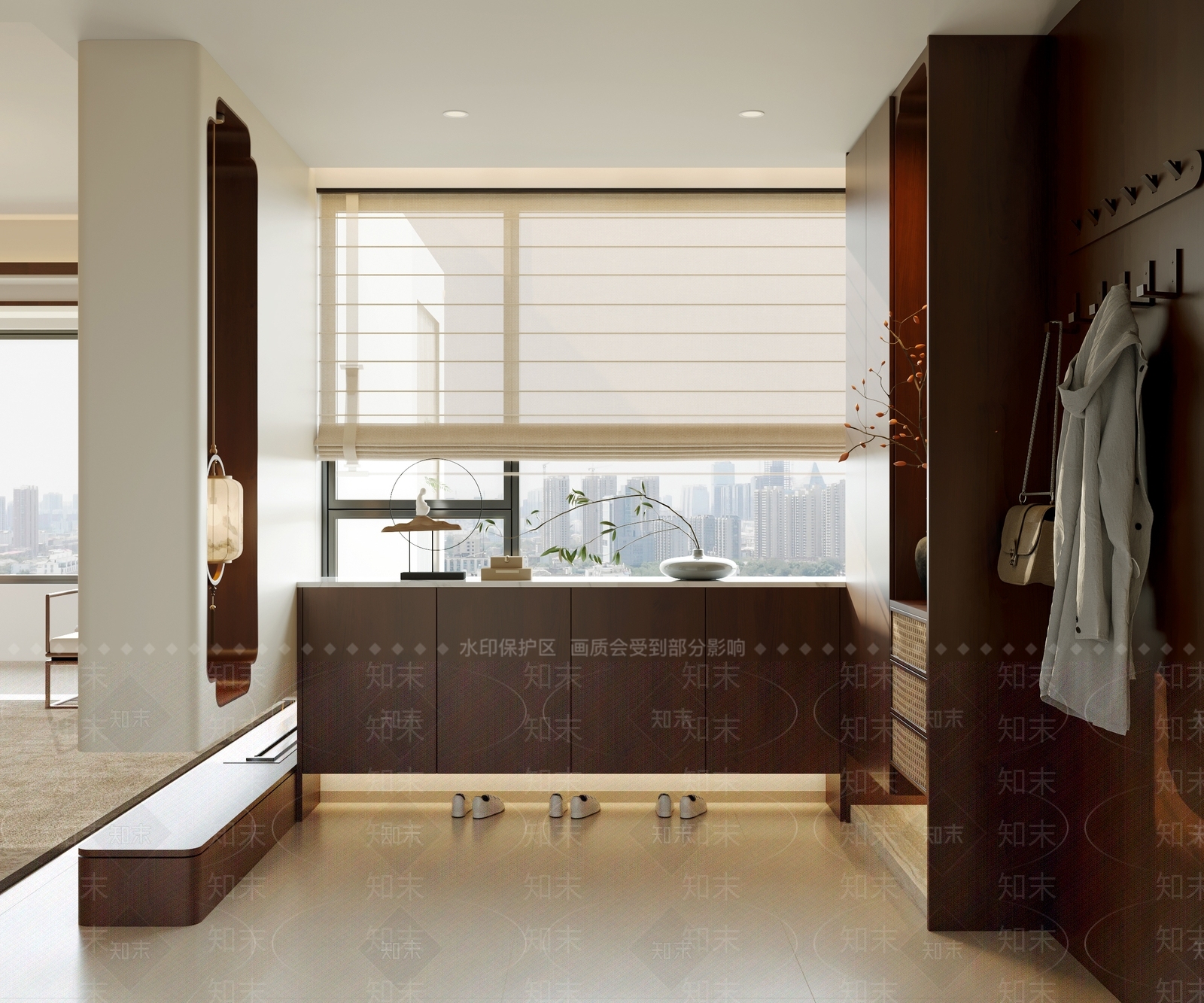 新中式玄关3D模型下载【ID:1232255547】