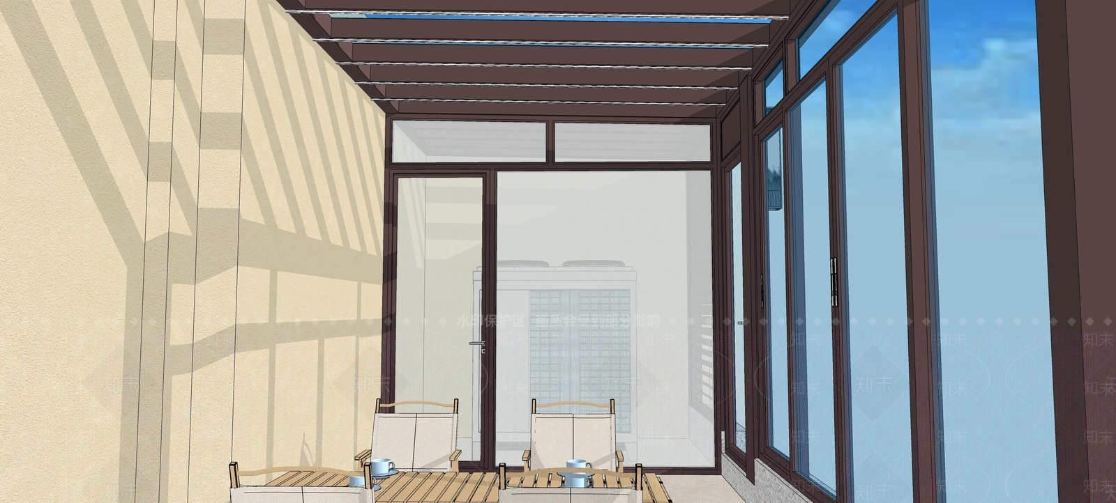 现代简约雨棚SU模型下载【ID:1232257167】
