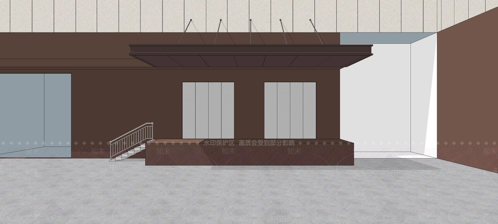 现代雨棚SU模型下载【ID:1232257254】