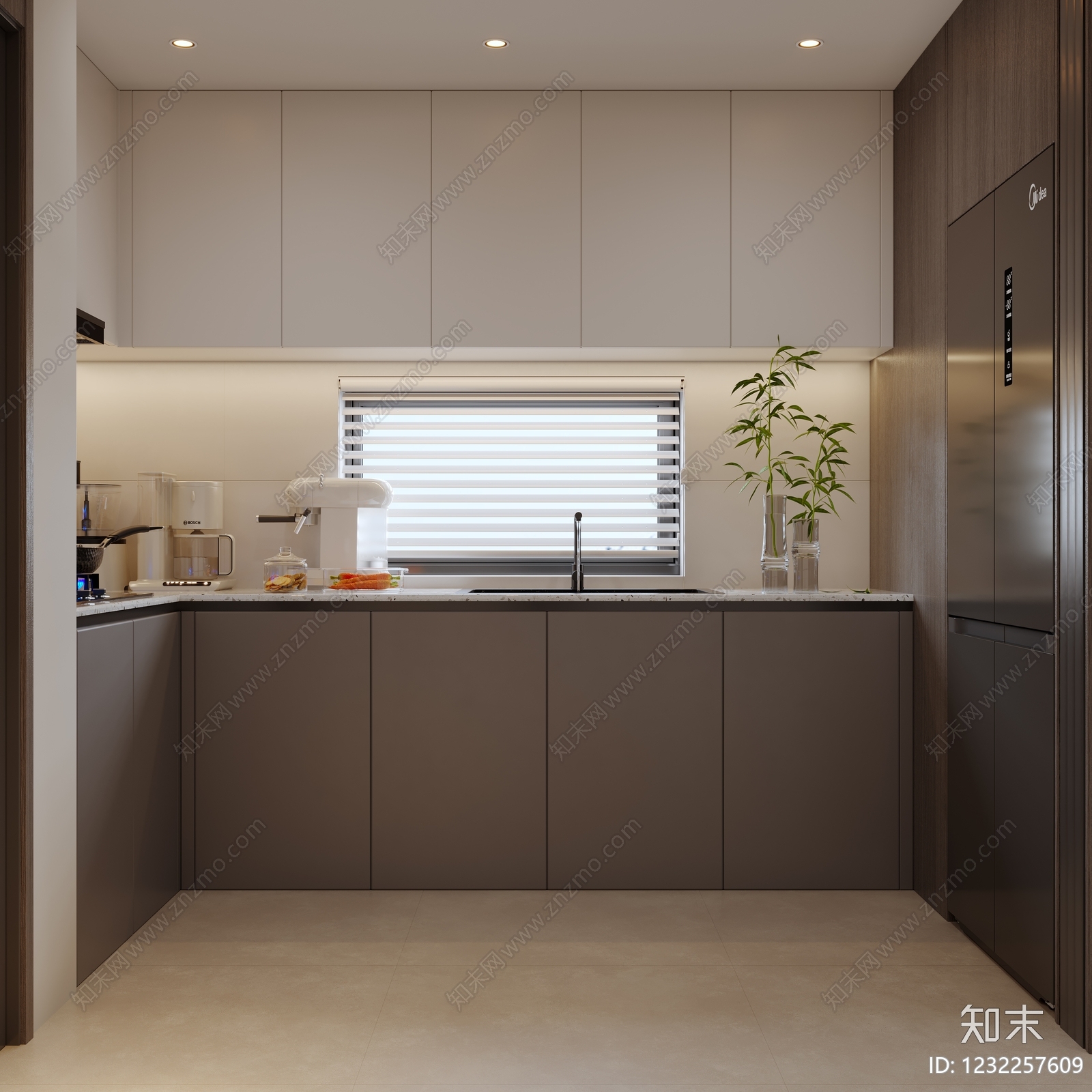 现代简约大平层客餐厅3D模型下载【ID:1232257609】