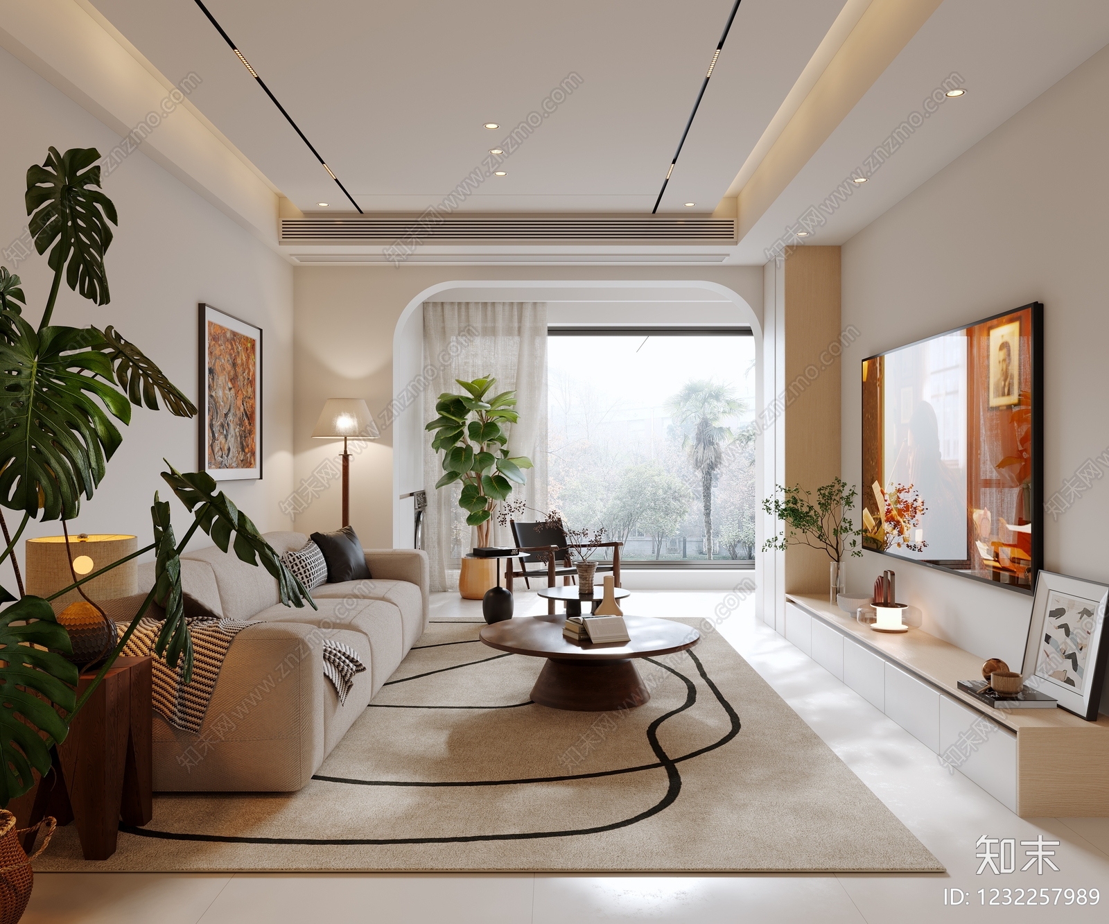 原木风别墅客餐厅3D模型下载【ID:1232257989】
