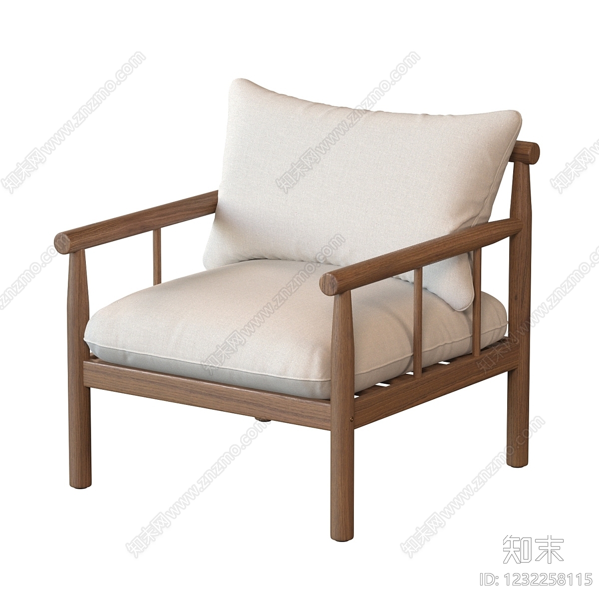 北欧休闲椅3D模型下载【ID:1232258115】