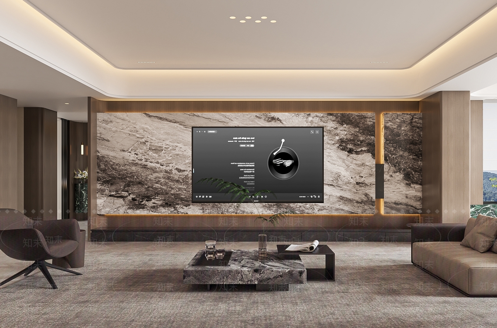 意式极简家居客厅3D模型下载【ID:1232258267】