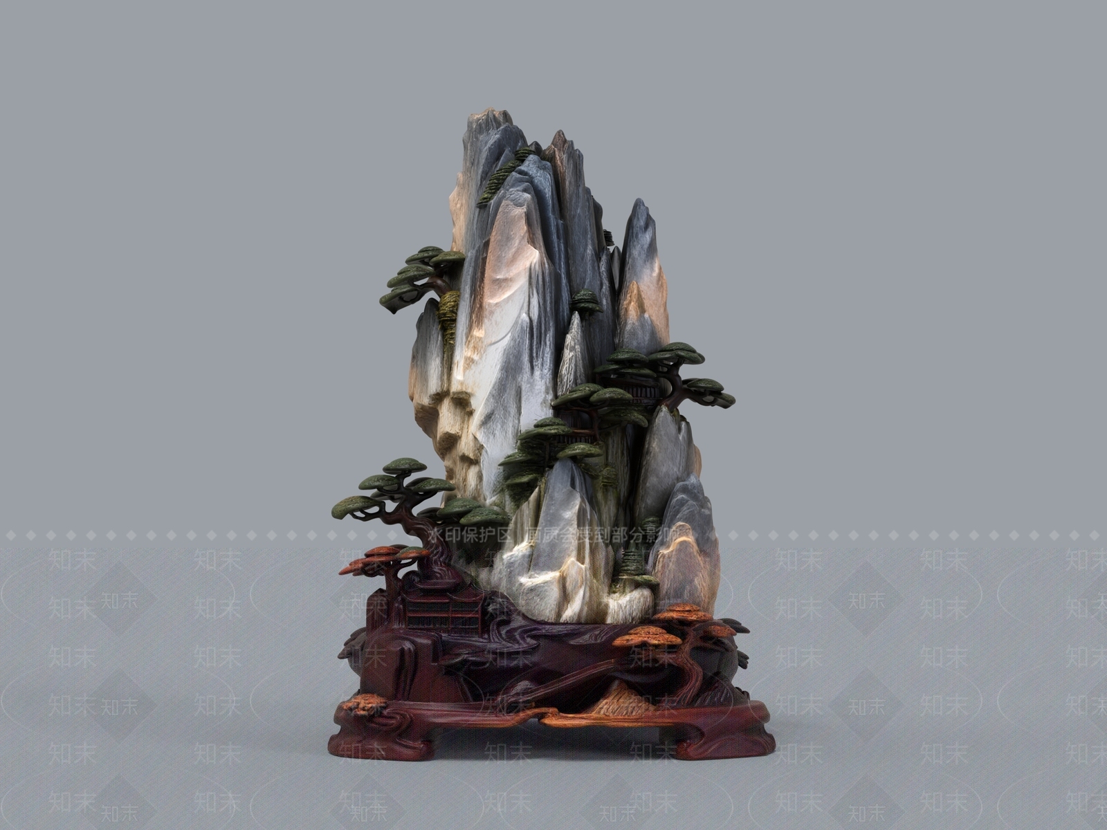 中式雕塑摆件3D模型下载【ID:1232259091】