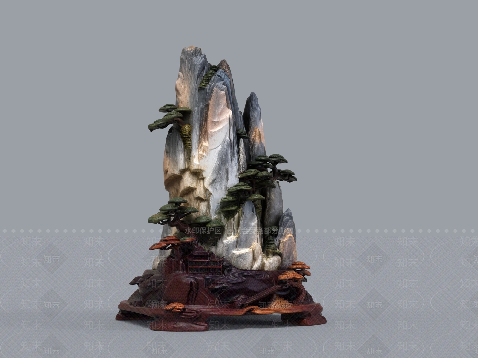 中式雕塑摆件3D模型下载【ID:1232259091】