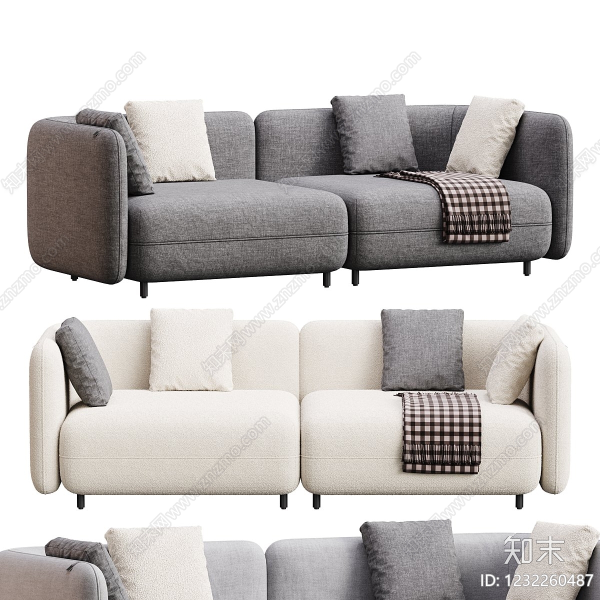 现代简约模块沙发3D模型下载【ID:1232260487】