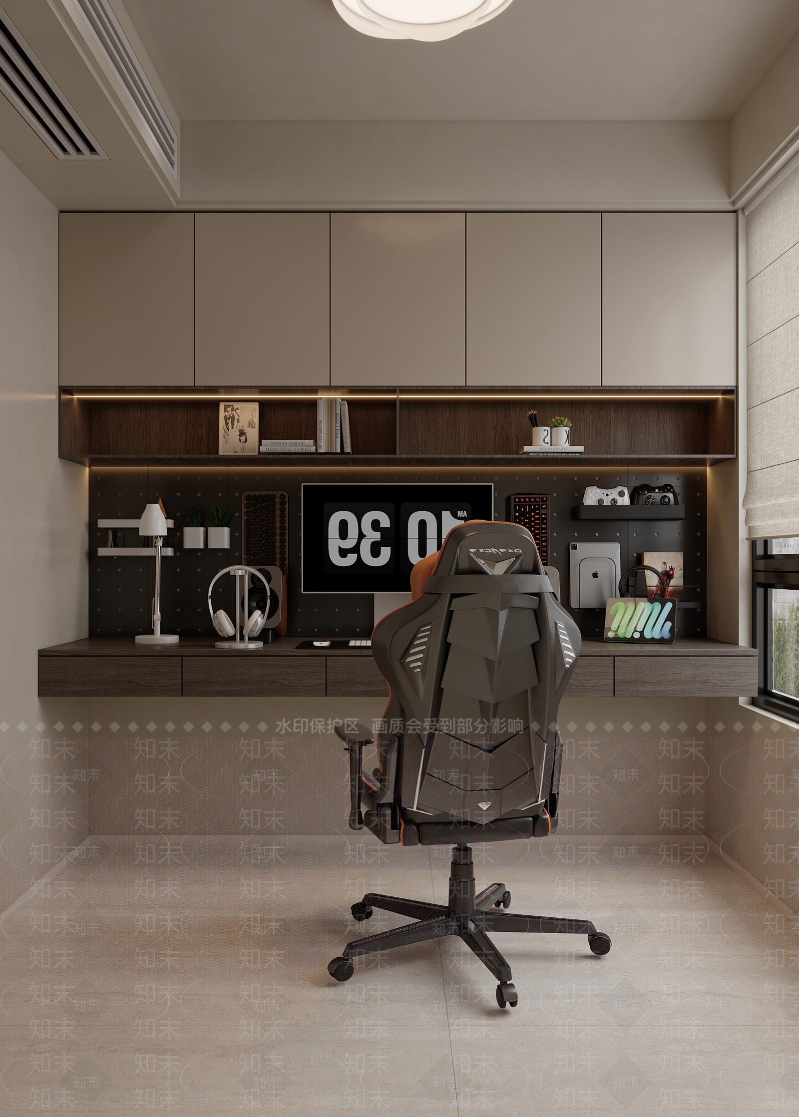现代简约书房3D模型下载【ID:1232260763】