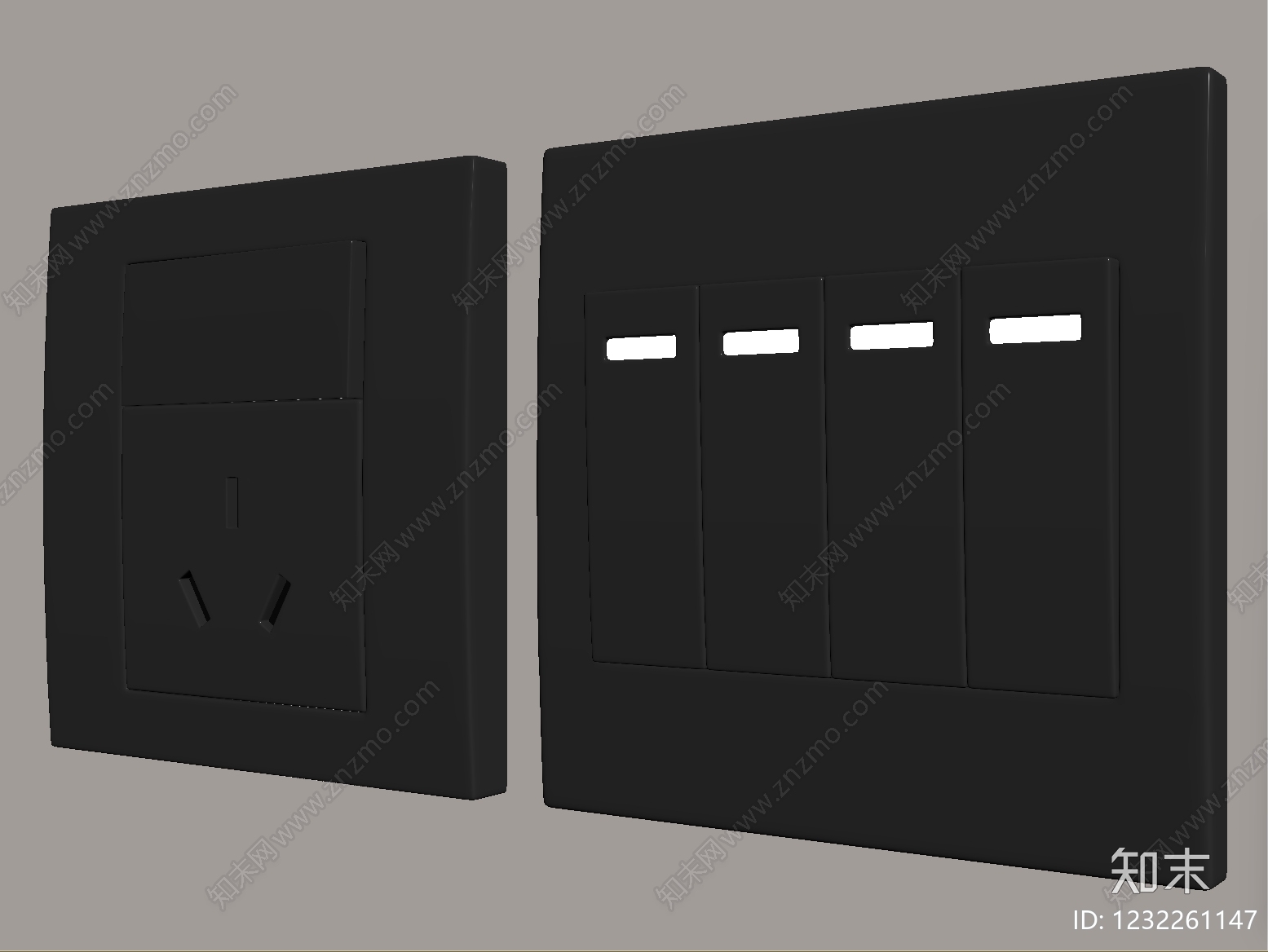 现代简约开关插座SU模型下载【ID:1232261147】