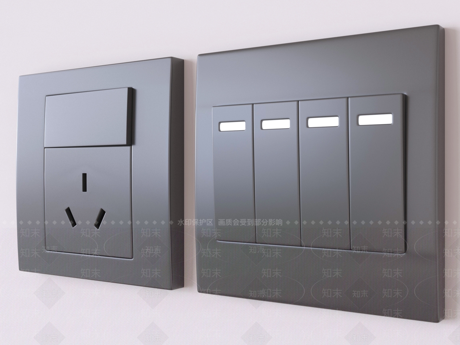现代简约开关3D模型下载【ID:1232261138】
