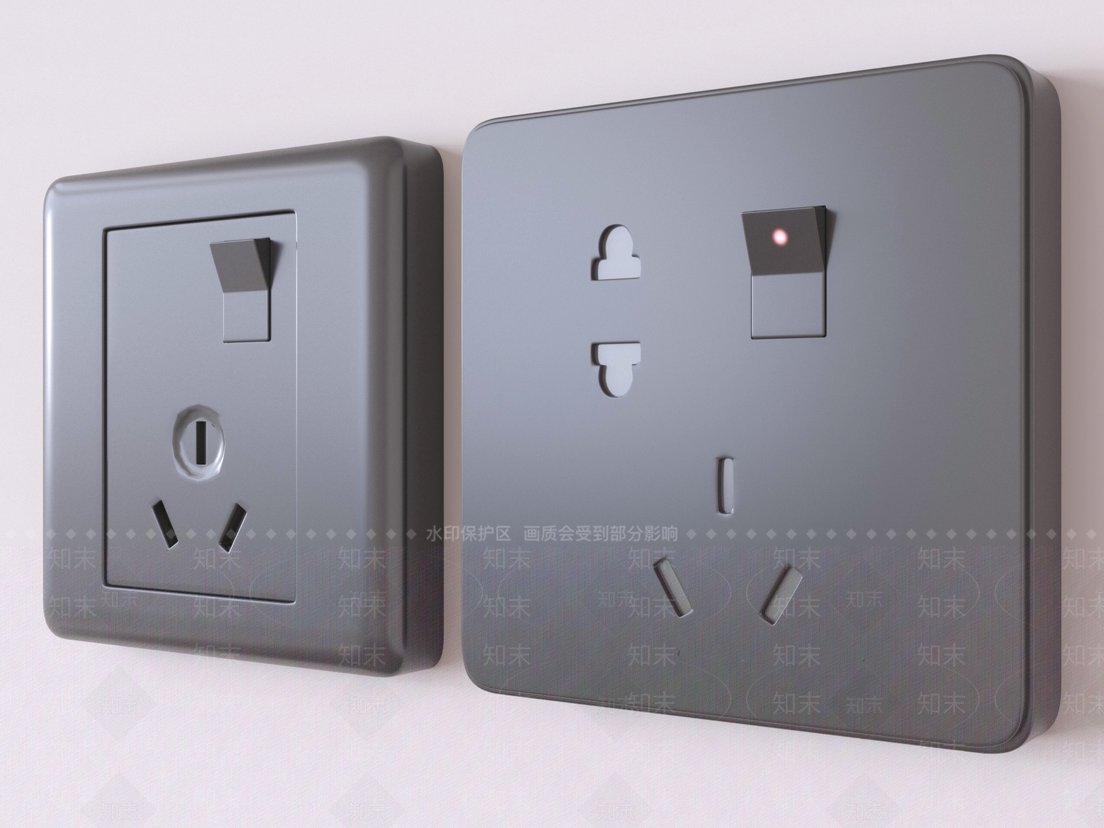 现代简约开关3D模型下载【ID:1232261296】