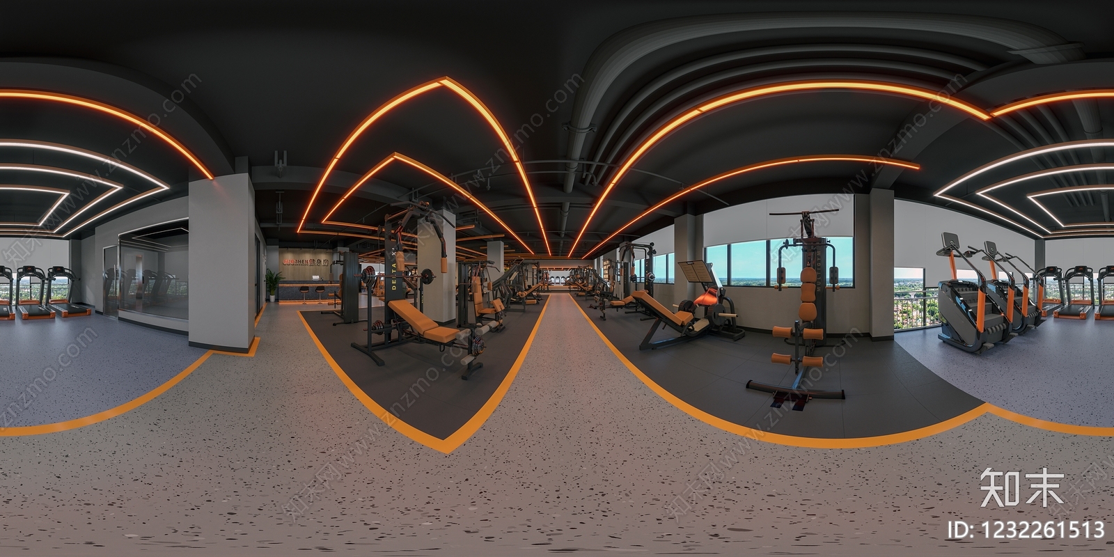 工业风健身房3D模型下载【ID:1232261513】