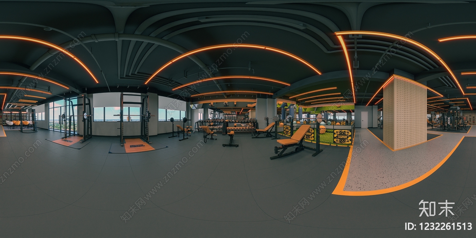 工业风健身房3D模型下载【ID:1232261513】