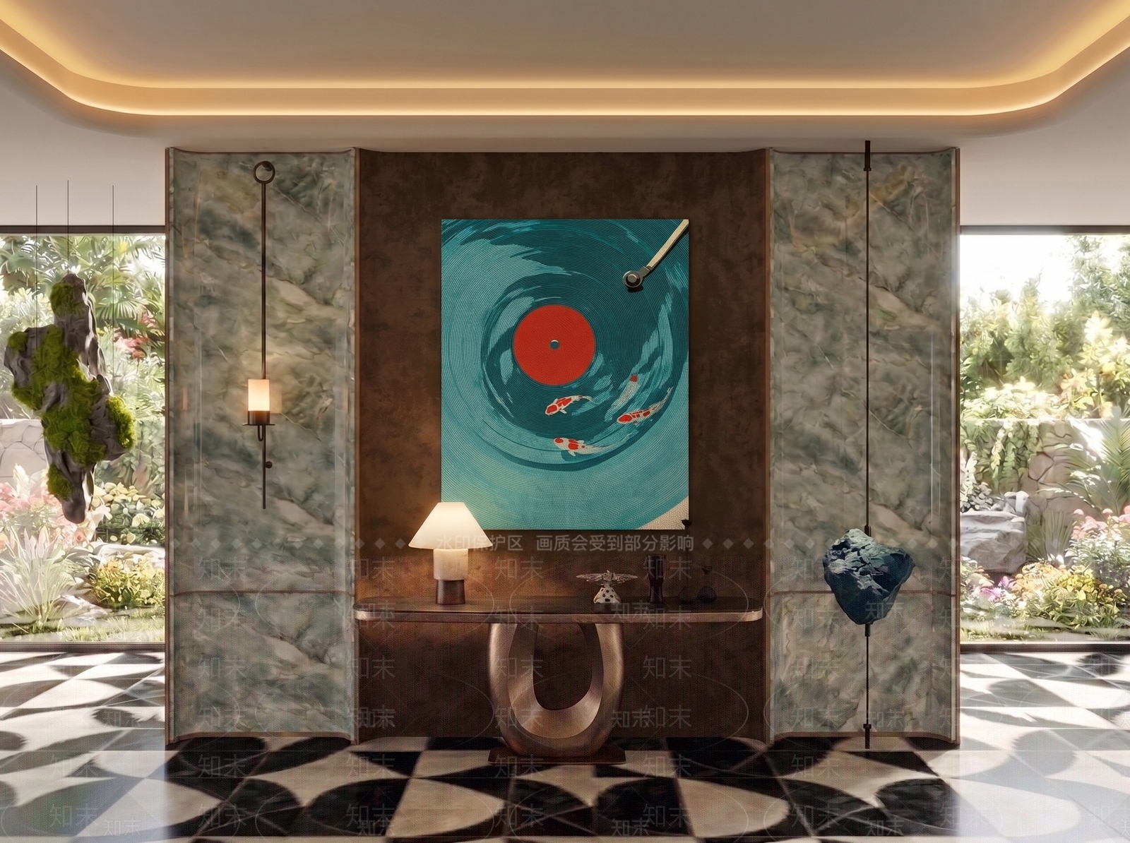 新中式玄关3D模型下载【ID:1232261823】