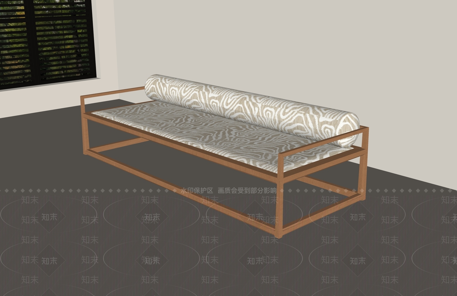 新中式罗汉床SU模型下载【ID:1232261870】