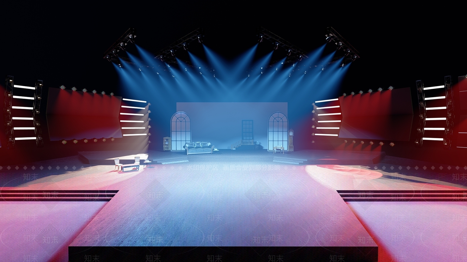 现代演唱会舞台SU模型下载【ID:1232262382】