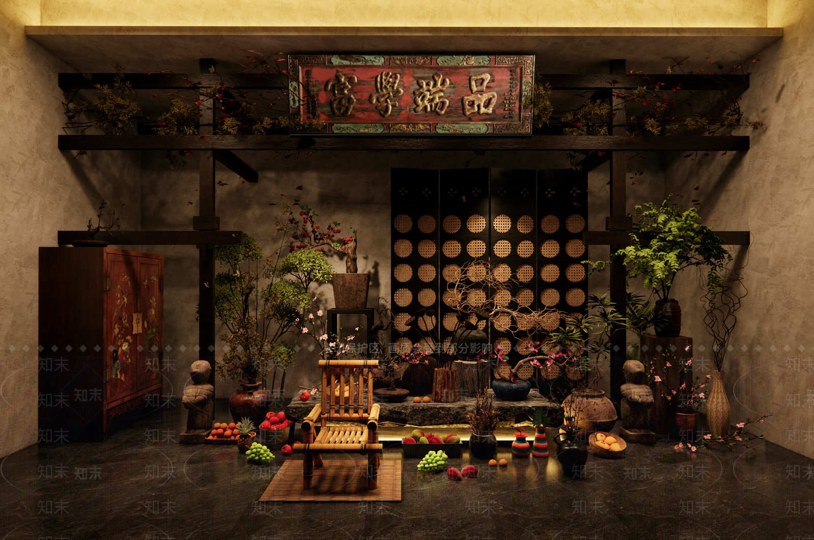 中式中餐厅SU模型下载【ID:1232262907】