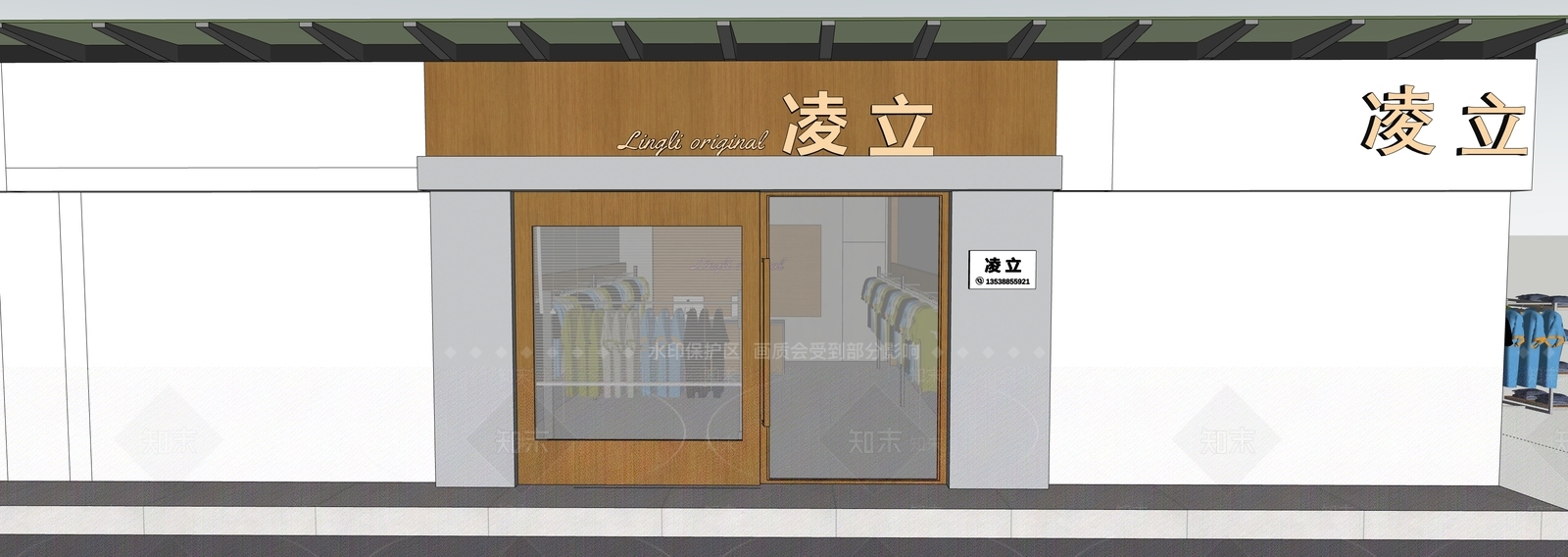 现代简约服装店SU模型下载【ID:1232262764】