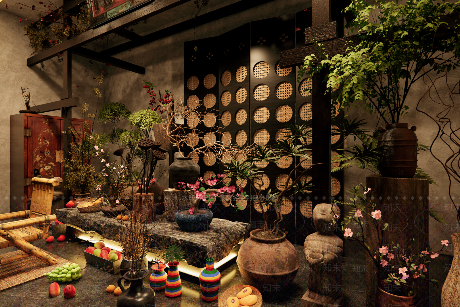 中式中餐厅SU模型下载【ID:1232262907】