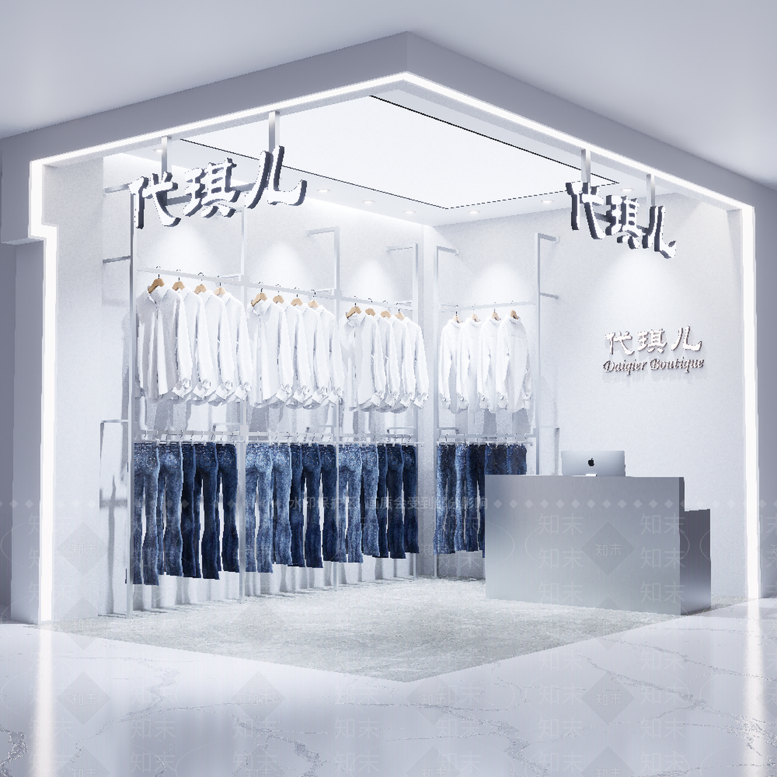 极简服装店SU模型下载【ID:1232262964】