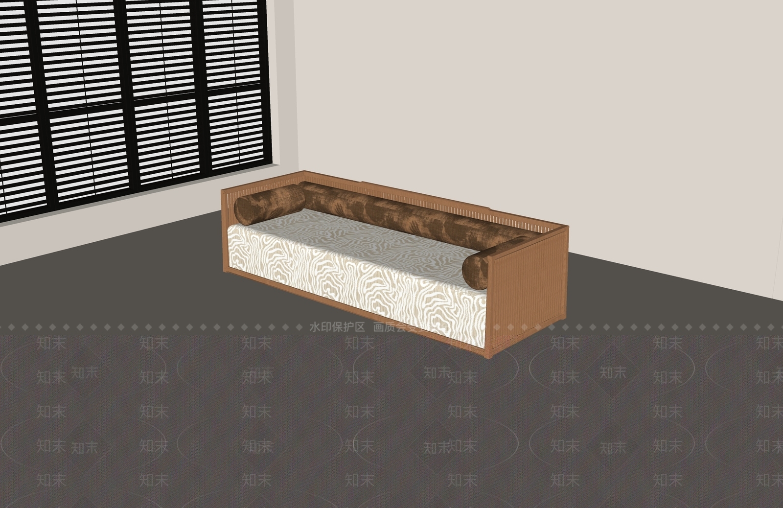 新中式罗汉床SU模型下载【ID:1232265065】