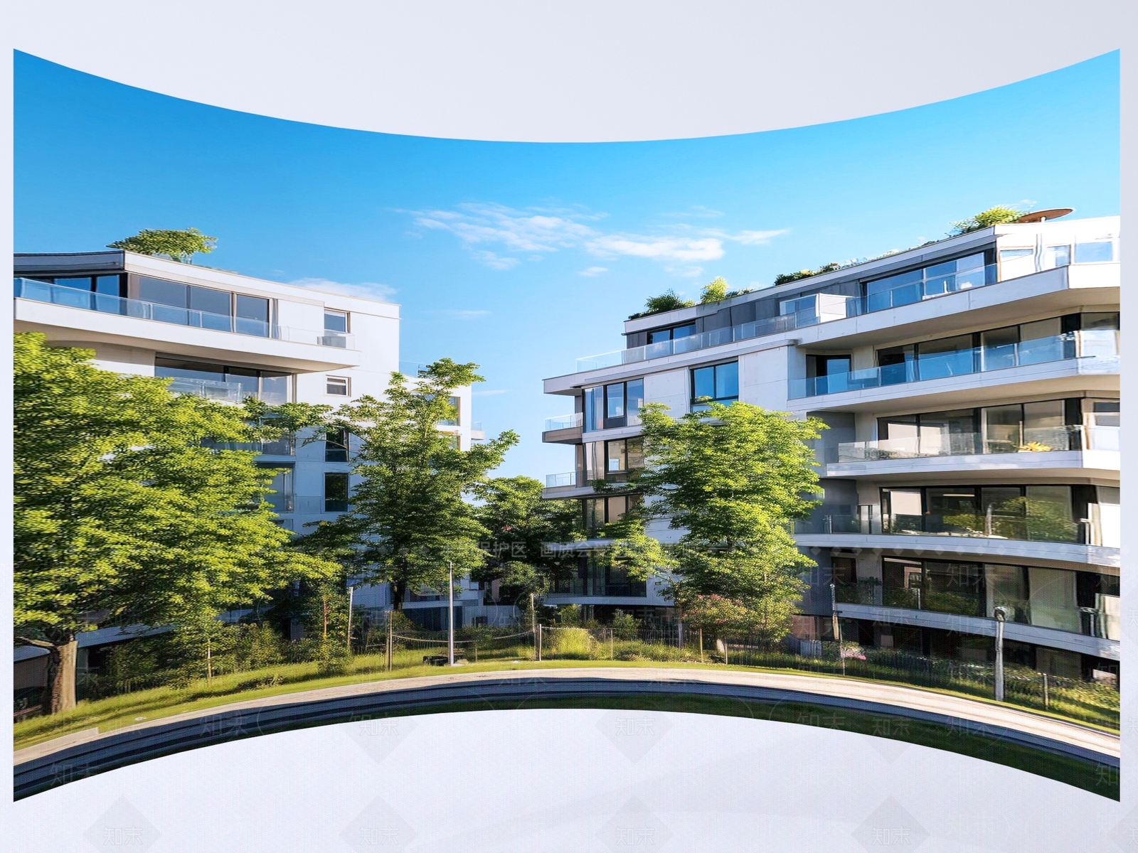 现代主义多层住宅楼3D模型下载【ID:1232265079】