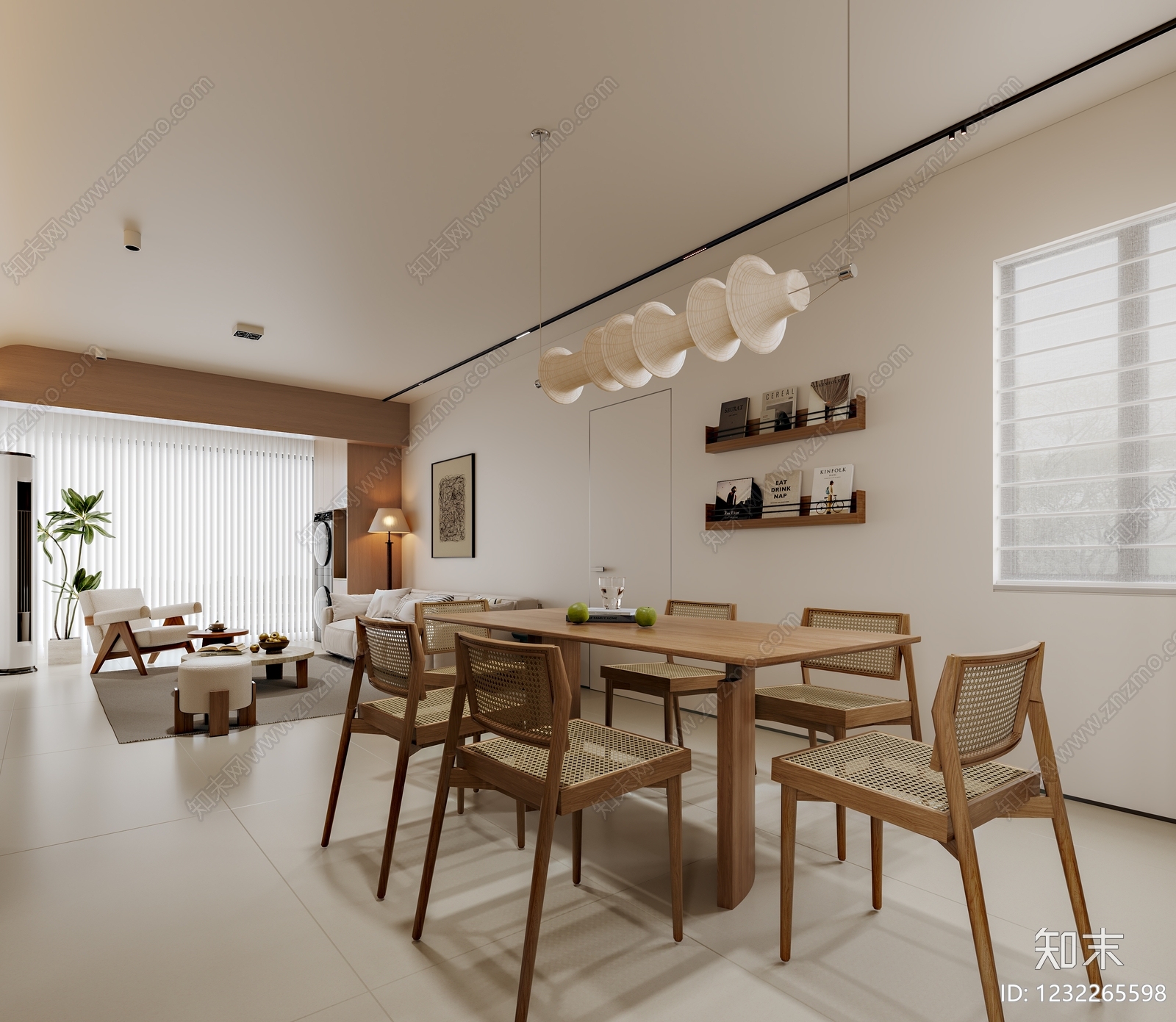 现代简约家居客厅3D模型下载【ID:1232265598】