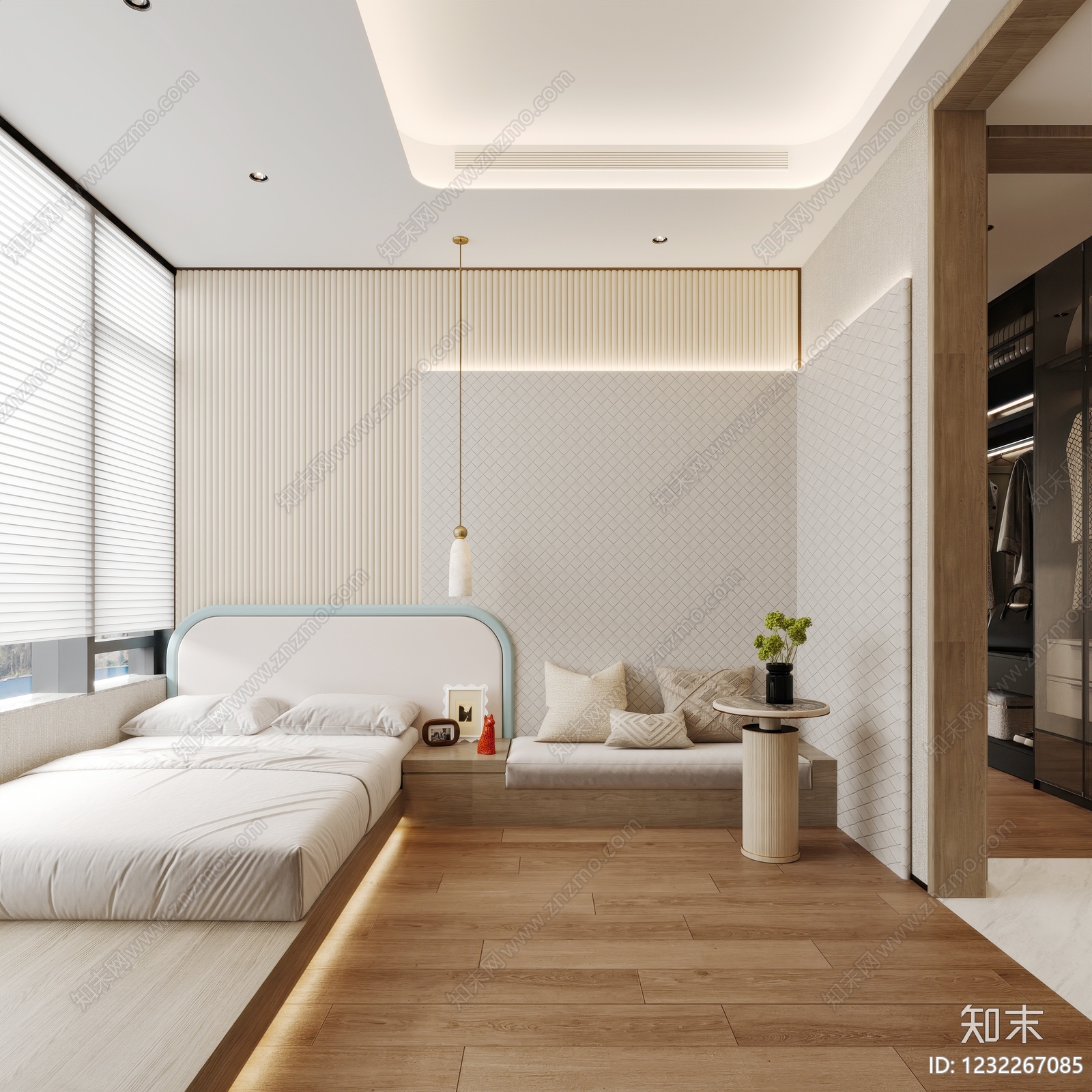 现代简约主卧3D模型下载【ID:1232267085】