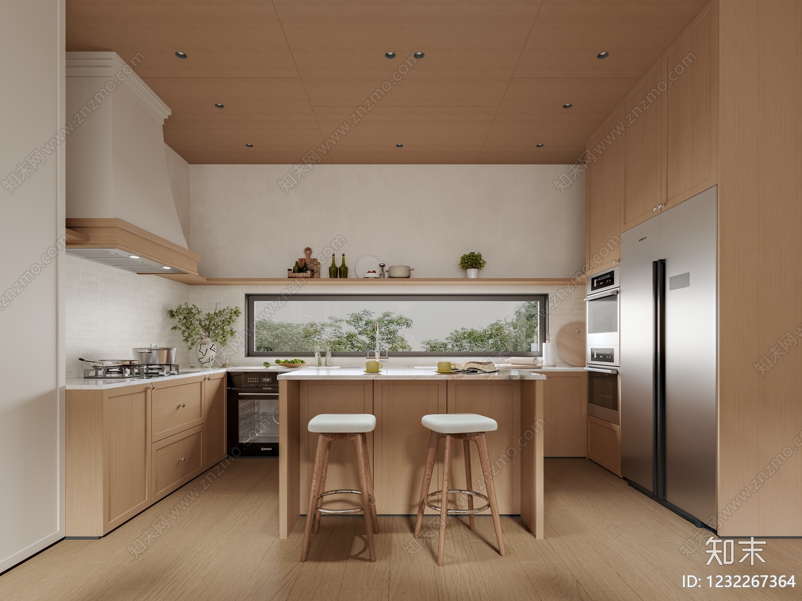 原木风别墅客餐厅3D模型下载【ID:1232267364】