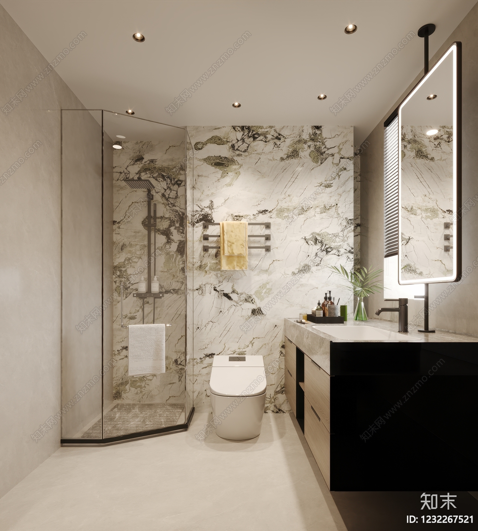 意式极简卫生间3D模型下载【ID:1232267521】