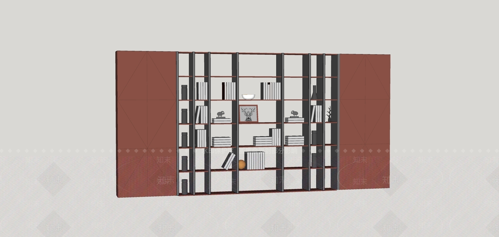 现代简约书架SU模型下载【ID:1232267903】