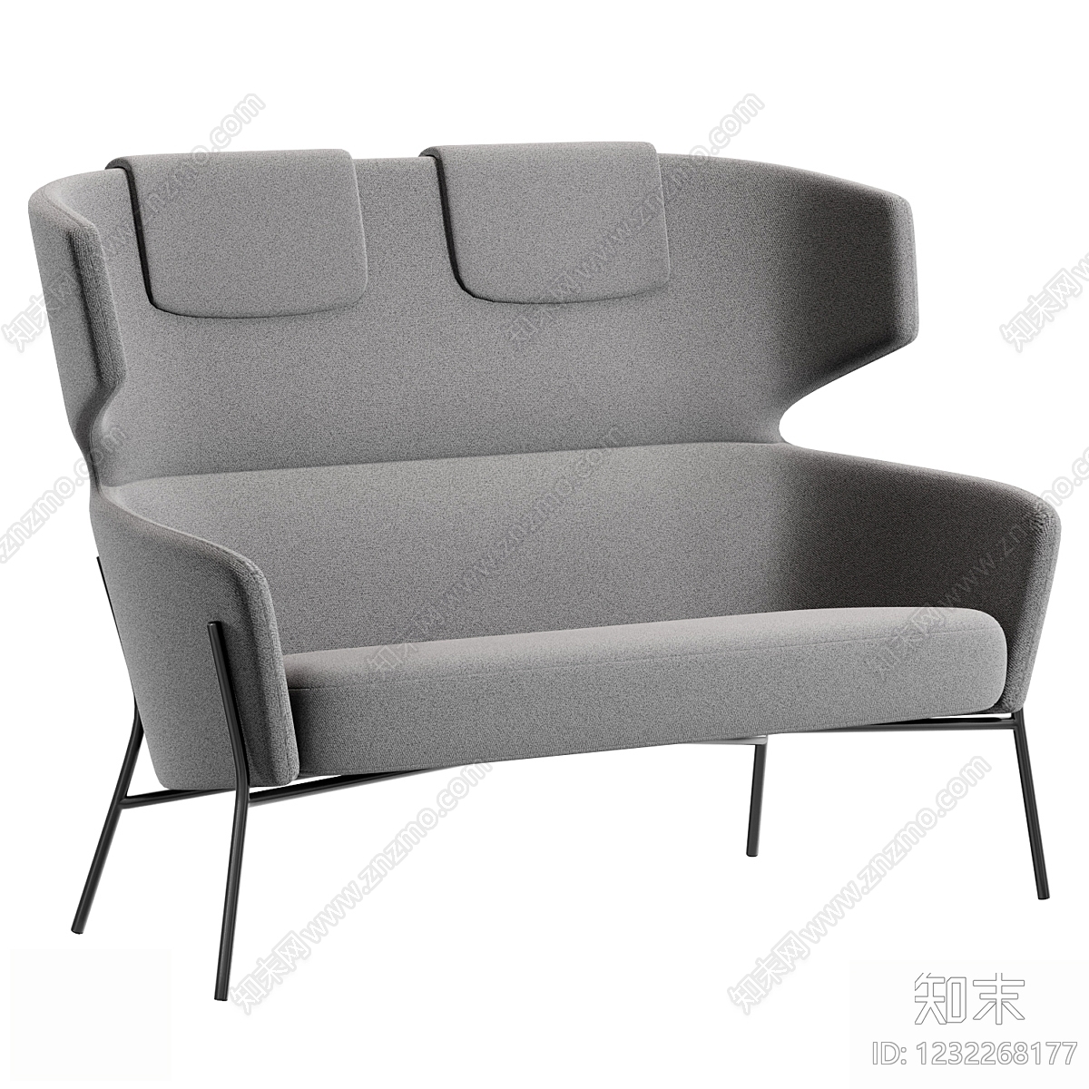 现代简约双人沙发3D模型下载【ID:1232268177】