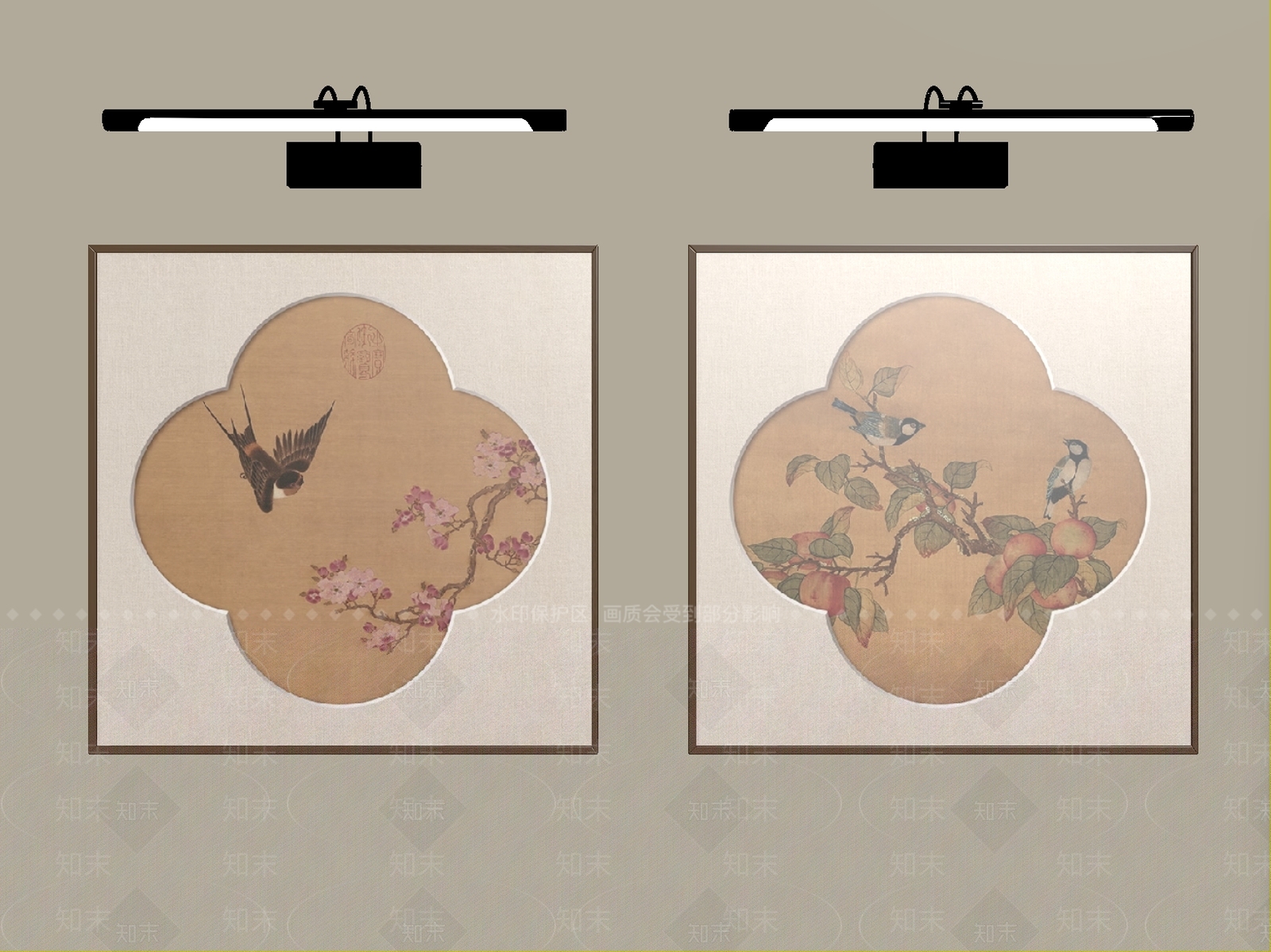 新中式挂画组合SU模型下载【ID:1232270791】