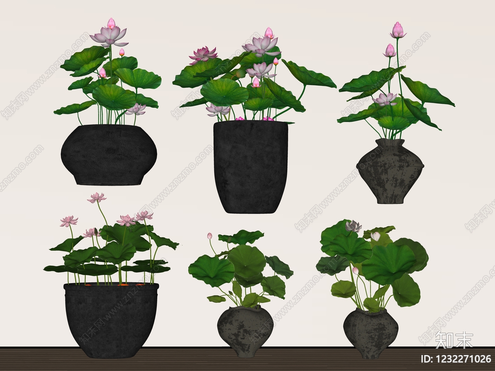 新中式水生植物SU模型下载【ID:1232271026】