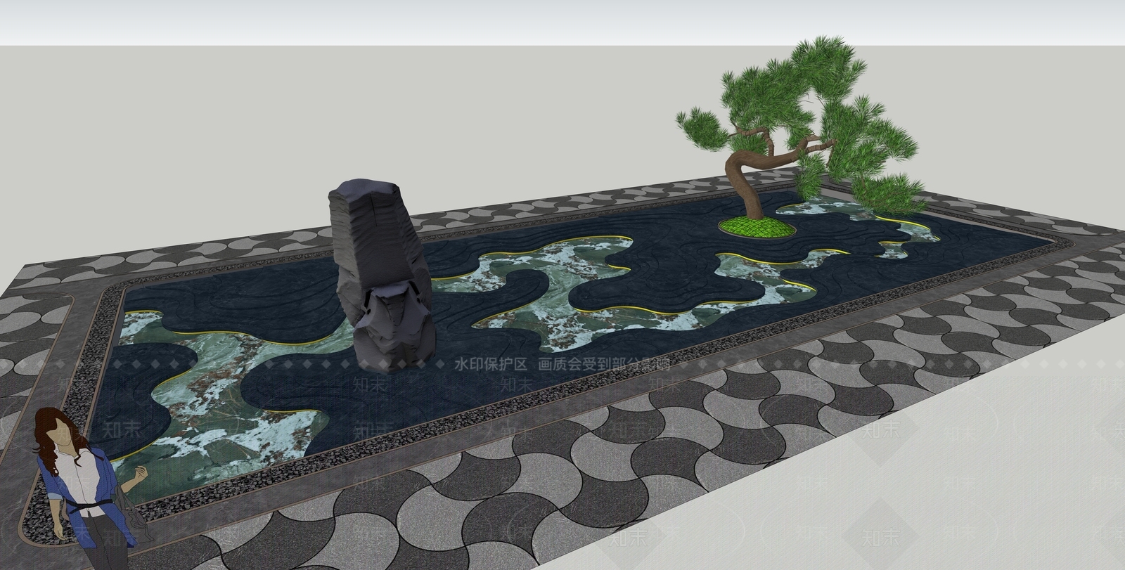 新中式景观小区景观SU模型下载【ID:1232271113】