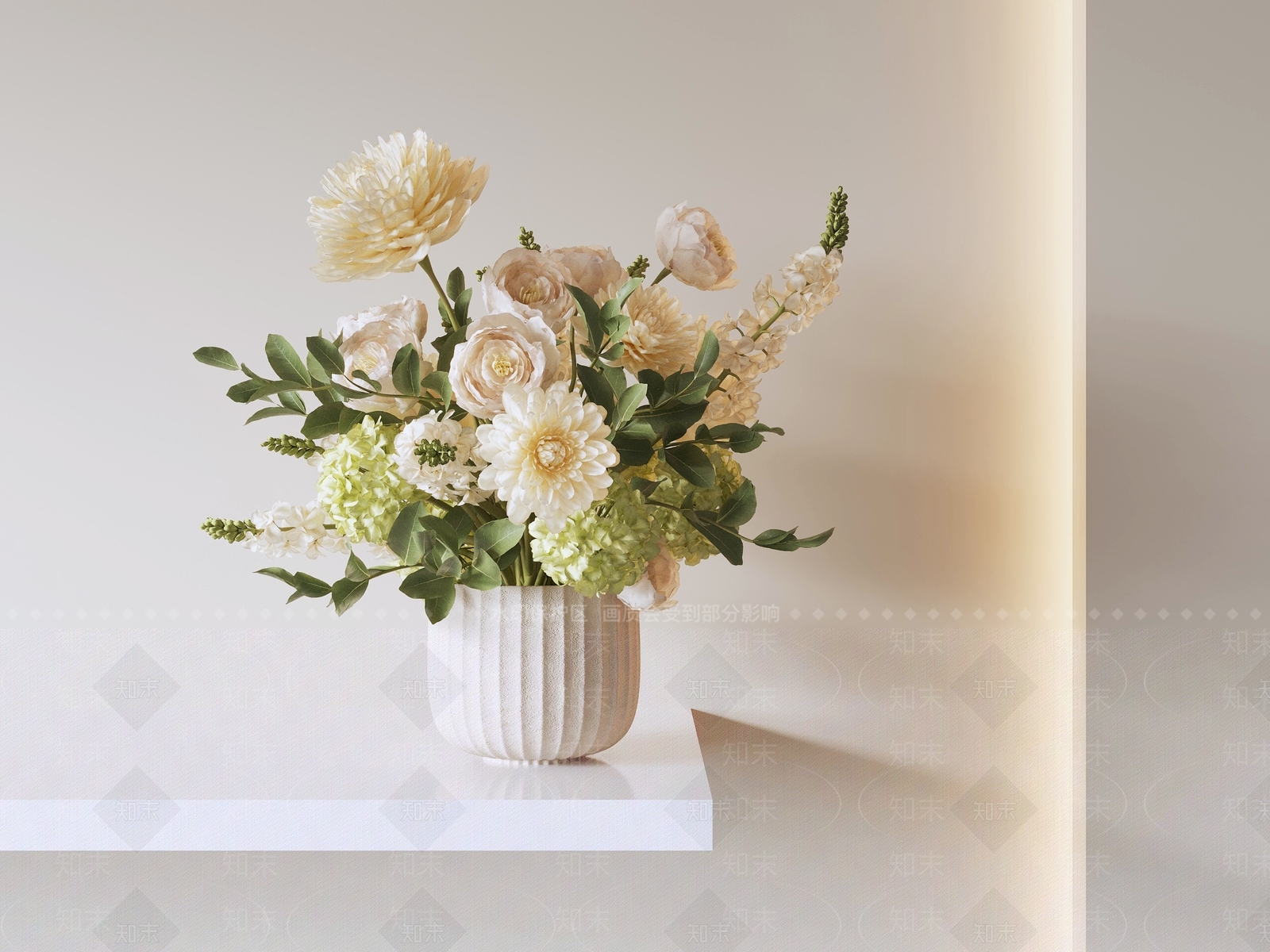 奶油风花艺3D模型下载【ID:1232271421】