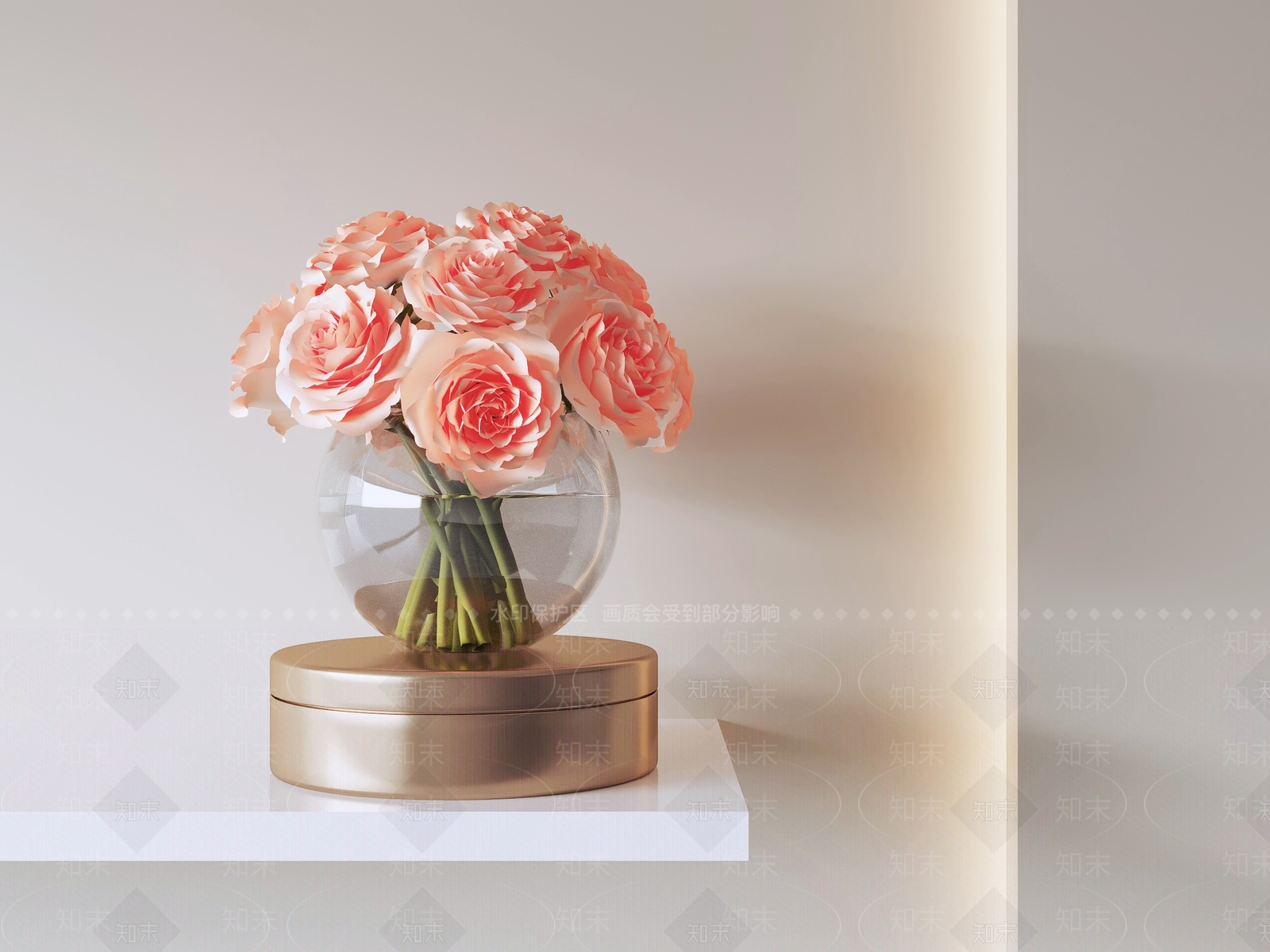 轻奢花艺3D模型下载【ID:1232271499】