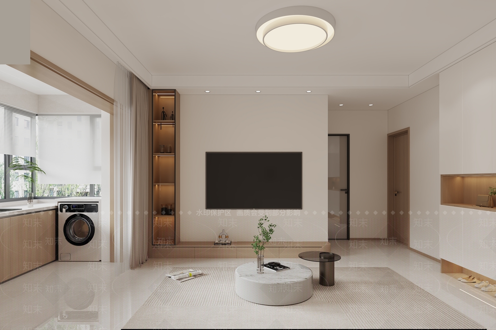 原木风家居客厅3D模型下载【ID:1232274192】