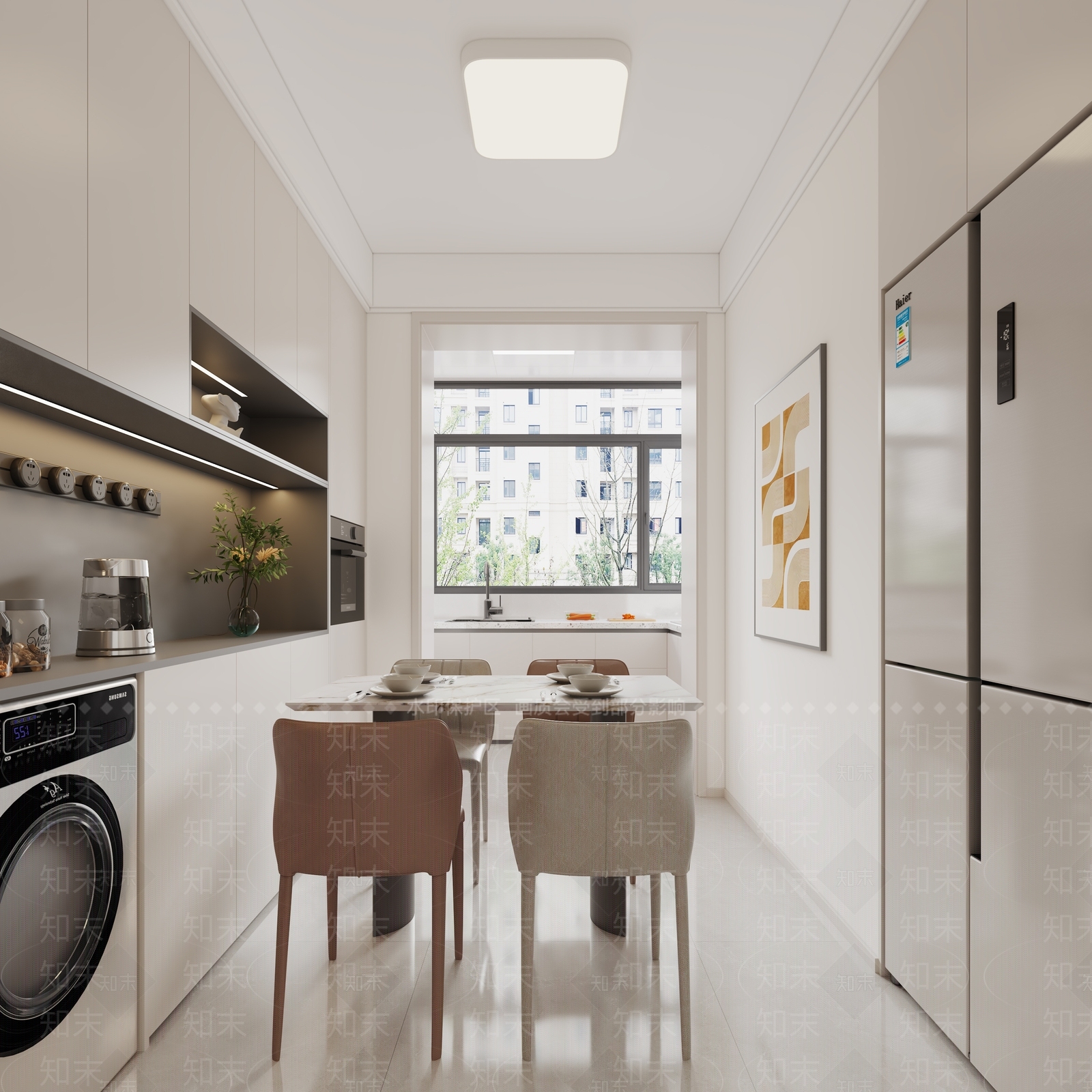 现代简约家居餐厅3D模型下载【ID:1232274756】