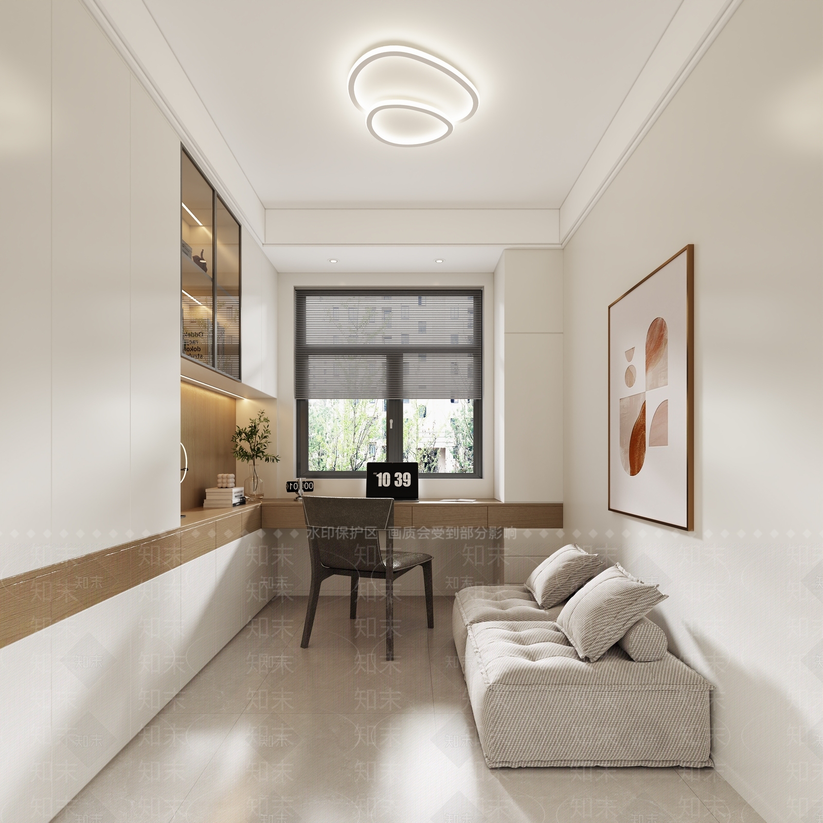 现代简约书房3D模型下载【ID:1232276781】