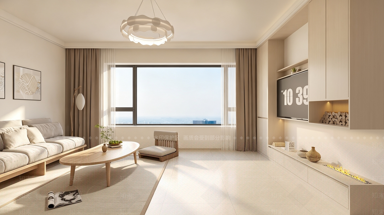 原木风家居客厅3D模型下载【ID:1232277798】
